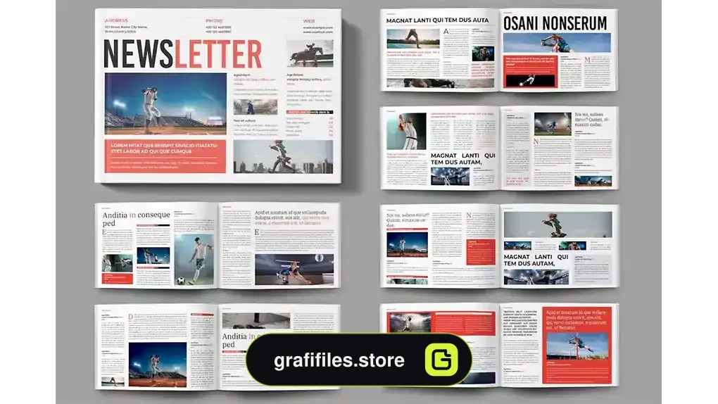 قالب ایندیزاین روزنامه NewsLetter Landscape