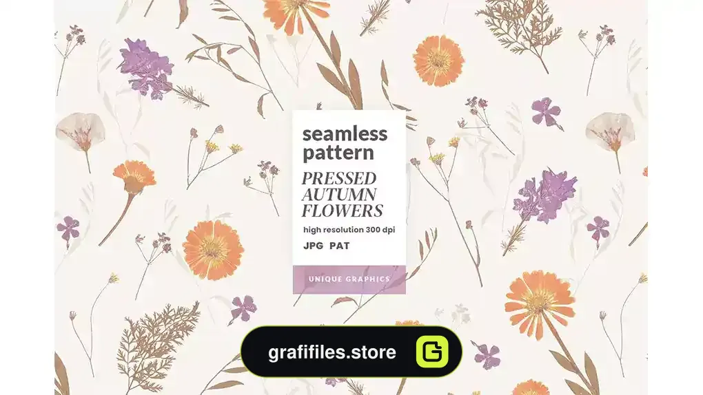 پترن گل های پاییزی Pressed Autumn Flowers
