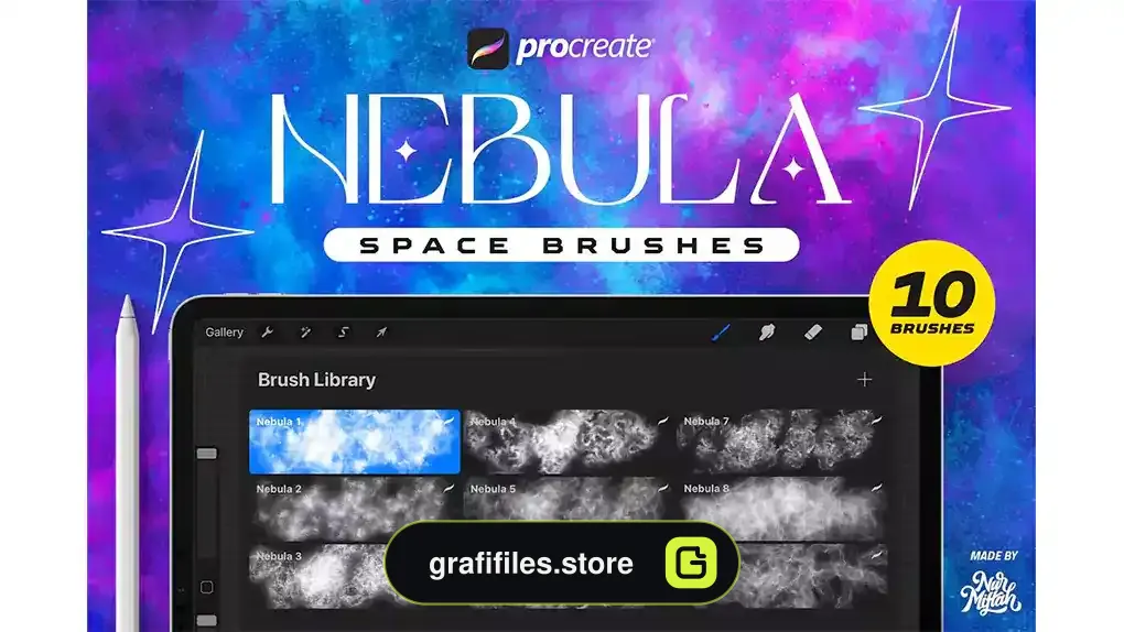براش پروکریت Procreate Nebula Space Brushes