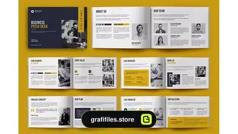 قالب ایندیزاین بروشور Project Pitch Deck Brochure Template