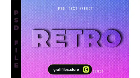 افکت متن رترو Psd Text Effect - Retro Style