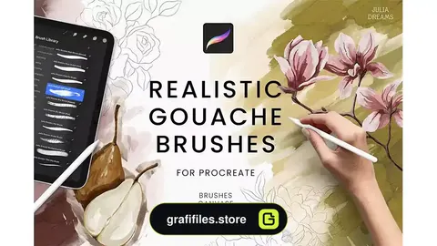 براش پروکریت Realistic Gouache Procreate Brushes