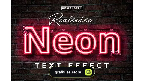 افکت متن نئون واقعی Realistic Neon Photoshop Effect