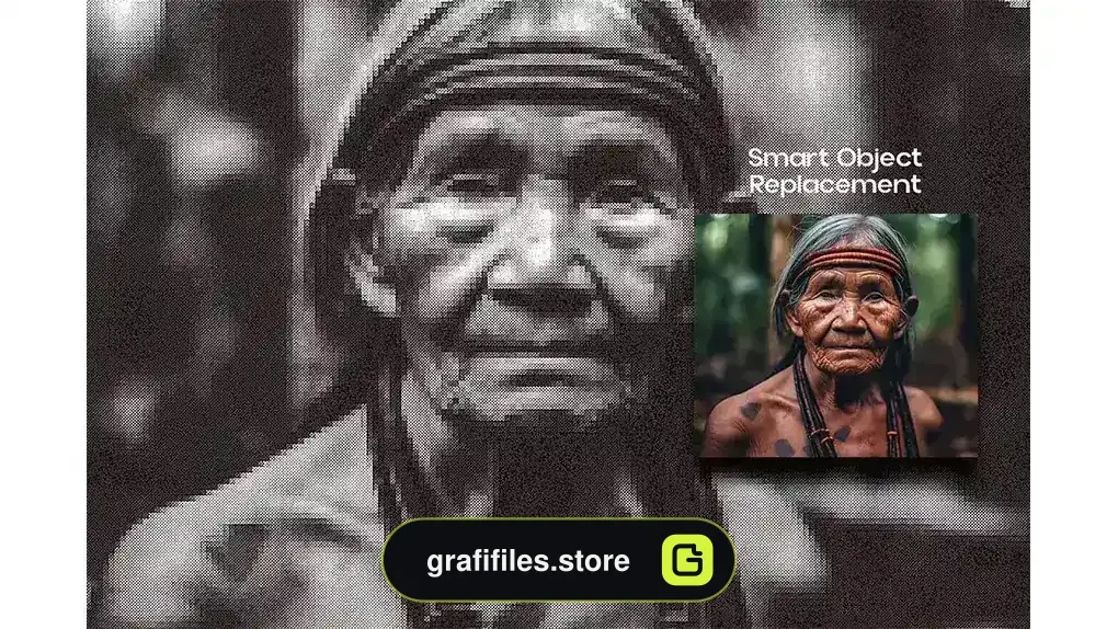 افکت عکس پیکسلی رترو Retro Pixels Photo Effect