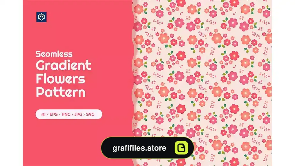 پترن گل Seamless Gradient Flowers Pattern 005