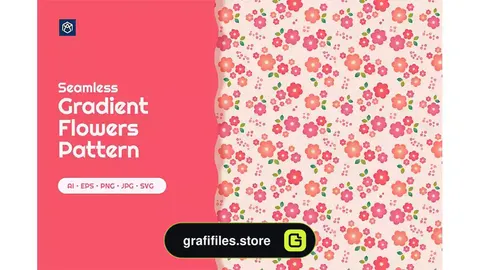 پترن گل Seamless Gradient Flowers Pattern 005