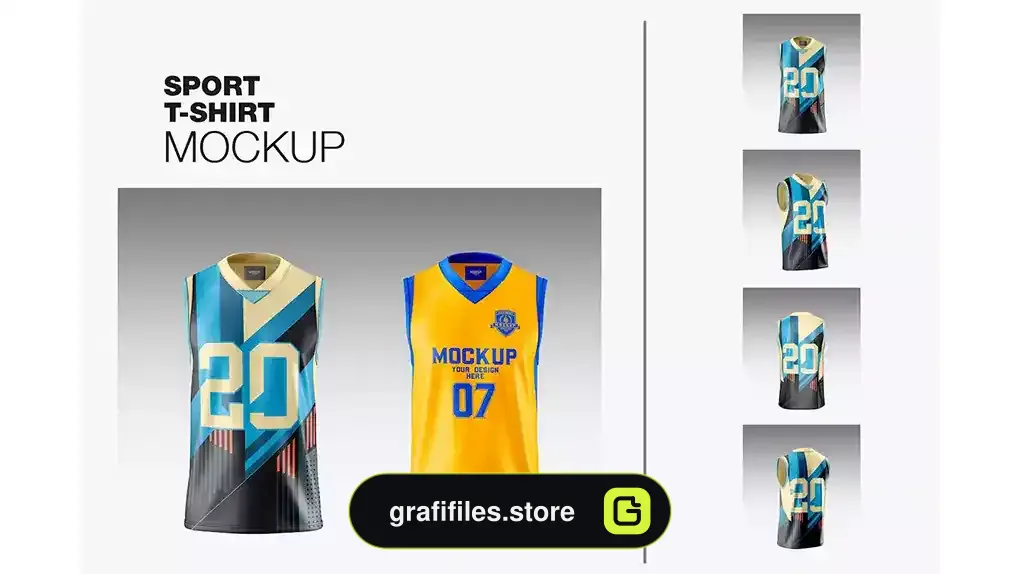 موکاپ لباس ورزشی Set Sleeveless Racer Jersey Mockup