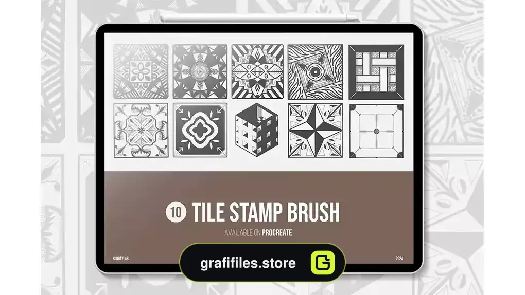 دانلود 10 براش پروکریت کاشی Tile Stamp Brushes
