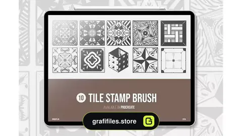 دانلود 10 براش پروکریت کاشی Tile Stamp Brushes