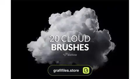 دانلود 20 براش فتوشاپ ابر Realistic clouds photoshop brushes