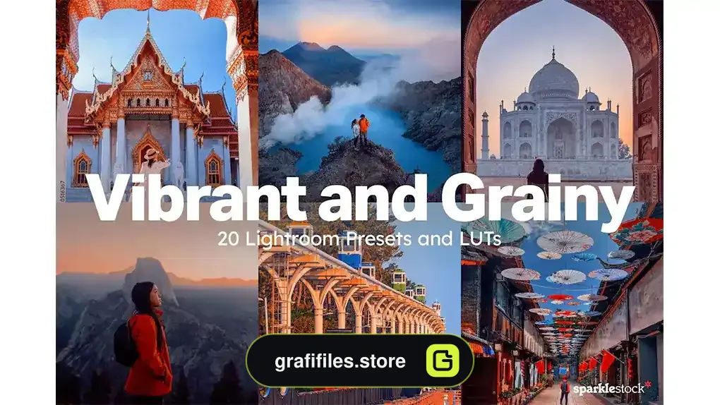 دانلود 20 پریست لایتروم Vibrant and Grainy Lightroom Presets and LUTs
