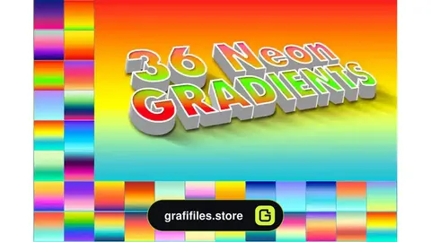 دانلود 36 گرادینت نئون فتوشاپ Neon Gradients Photoshop