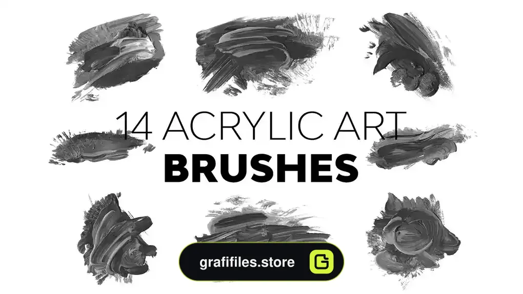 دانلود 14 براش اکریلیک فتوشاپ Acrylic Art Brushes