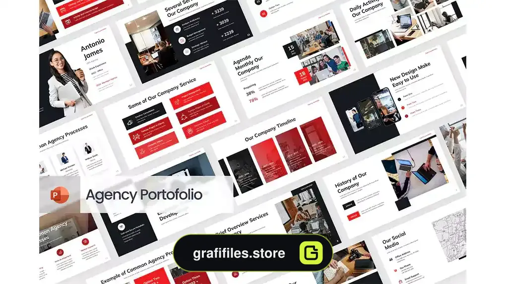 قالب پاورپوینت نمونه کار آژانس Agency Portfolio Presentation