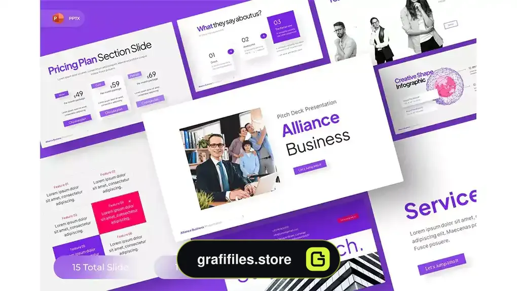 قالب پاورپوینت کسب و کار Alliance Business - Business PowerPoint Template