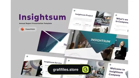 قالب پاورپوینت گزارش سالانه Annual Report Presentation Template - Insightsum