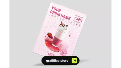 طرح لایه باز تراکت آبمیوه فروشی Beverage / Drink Flyer