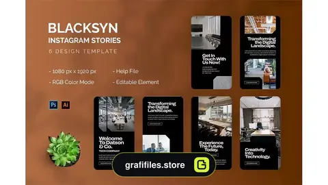 طرح لایه باز استوری اینستاگرام Blacksyn - Instagram Story