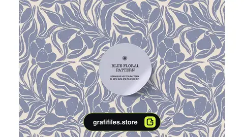 پترن گل آبی Blue Floral Wallpaper