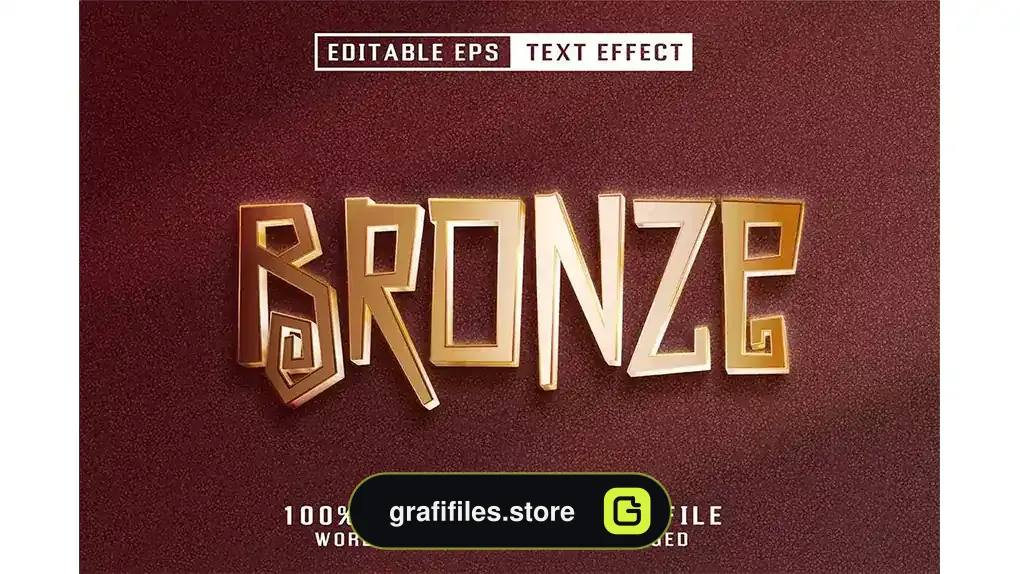 افکت متن برنز Bronze Editable Text Effect