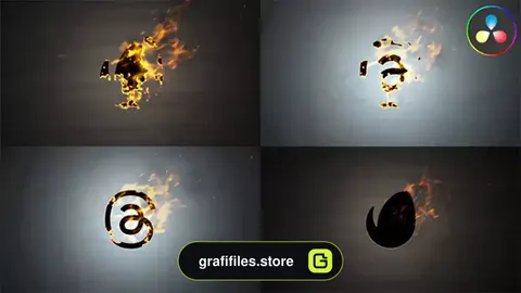 لوگو موشن داوینچی ریزالو Burn Up Logo for DaVinci Resolve