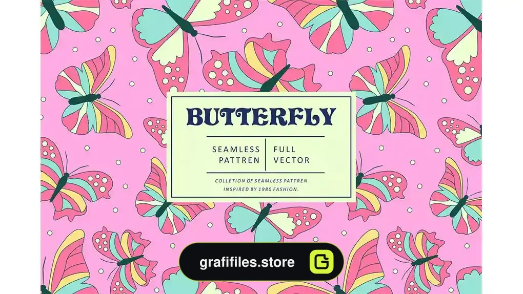 پترن پروانه Butterfly Seamless Pattern 4