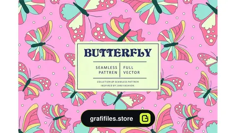 پترن پروانه Butterfly Seamless Pattern 4