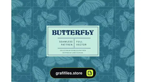 پترن پروانه Butterfly Seamless Pattern 2