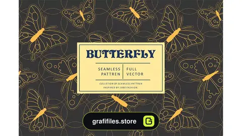 پترن پروانه Butterfly Seamless Pattern 3