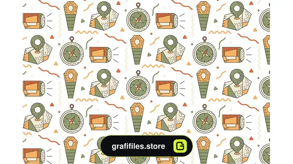 پترن شب کمپینگ Camping Night Pattern Design