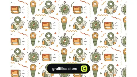 پترن شب کمپینگ Camping Night Pattern Design