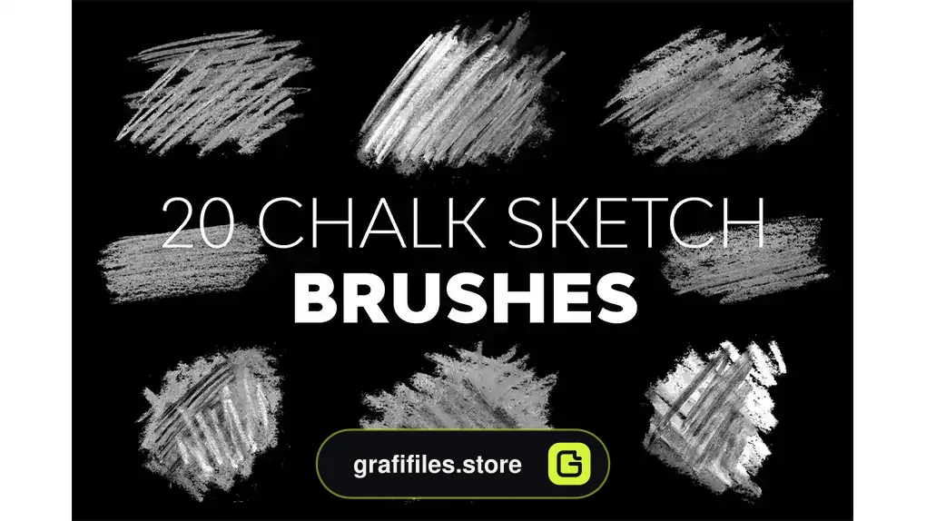 دانلود 20 براش گچی فتوشاپ Chalk Sketch Brushes