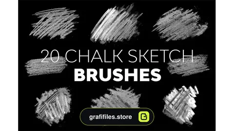 دانلود 20 براش گچی فتوشاپ Chalk Sketch Brushes