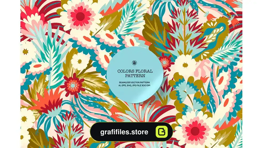 پترن گل رنگارنگ Colors Floral Wallpaper