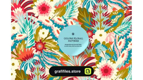 پترن گل رنگارنگ Colors Floral Wallpaper