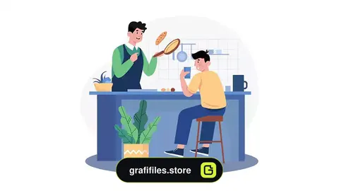 ایلوستریشن آشپزی و آشپزخانه