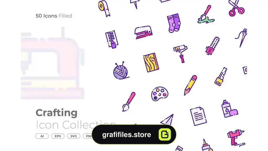 دانلود 50 آیکون مهارت Crafting Filled Icon