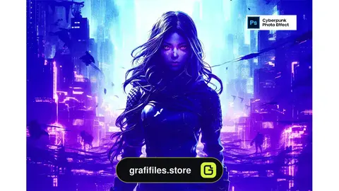 افکت عکس سایبرپانک Cyberpunk Photo Effect
