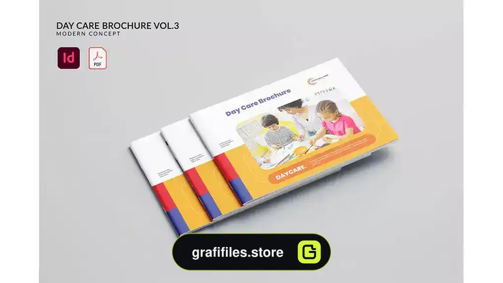 قالب ایندیزاین بروشور مراقبت روزانه Day Care Brochure Vol.3
