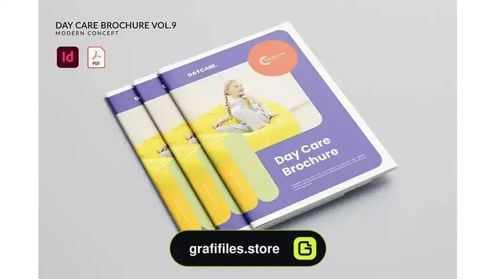 قالب ایندیزاین بروشور مراقبت روزانه Day Care Brochure Vol.9
