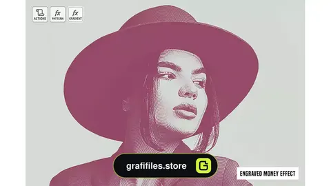 اکشن فتوشاپ افکت حکاکی اسکناس روی عکس