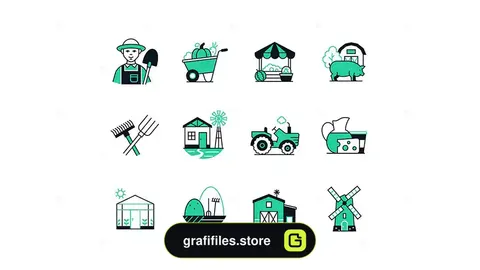 آیکون کشاورزی و زندگی روستایی