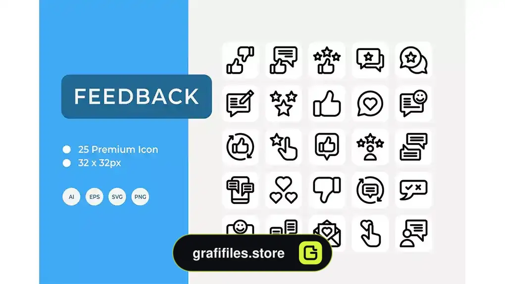 دانلود 25 آیکون بازخورد Feedback Icon Set