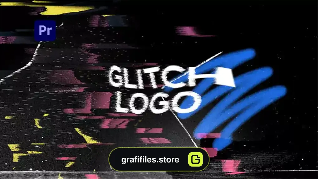 لوگو موشن پریمیر Glitch Distortion Logo Intro