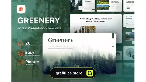 قالب پاورپوینت Greenery – Forest Powerpoint Template