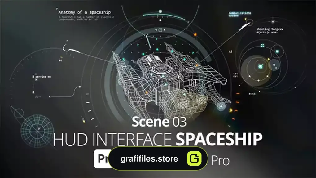 پروژه پریمیر اجزای رابط کاربری سفینه فضایی HUD Interface Spaceship 03 Pr