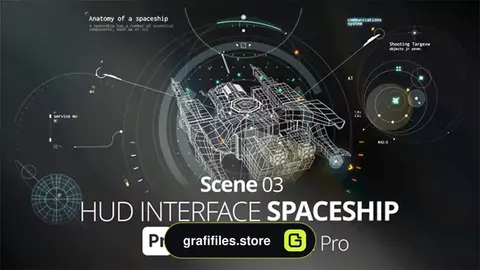 پروژه پریمیر اجزای رابط کاربری سفینه فضایی HUD Interface Spaceship 03 Pr