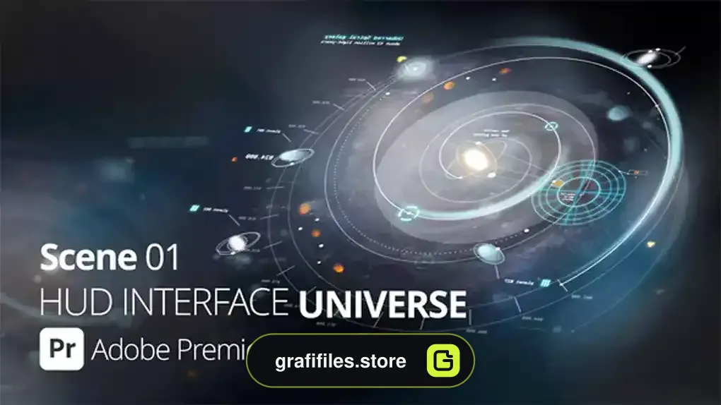 پروژه پریمیر اجزای رابط کاربری سفینه فضایی HUD Interface Universe 01 Pr
