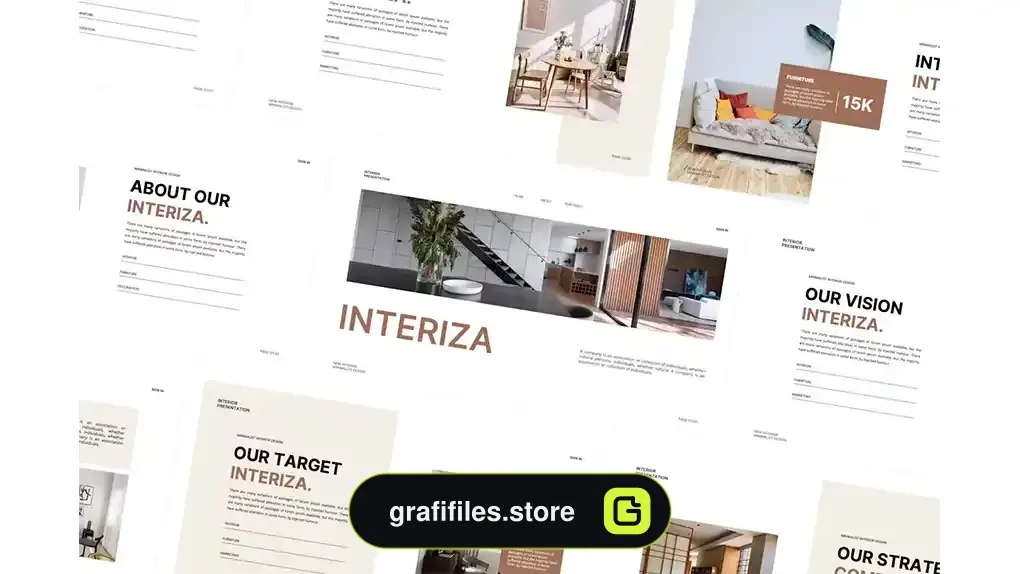 قالب پاورپوینت مبلمان Interiza - Furniture PowerPoint Template