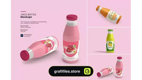 موکاپ بطری آبمیوه Juice Bottle Mockups
